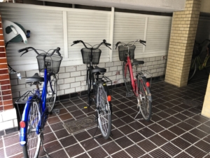 大阪市東住吉区　マンションの駐輪ラック設置　施工前　外構リフォーム